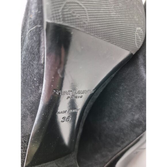 Saint Laurent Women's Black Suede Kiki Over the Knee Tall Boots Size 36 - Picture 6 of 9